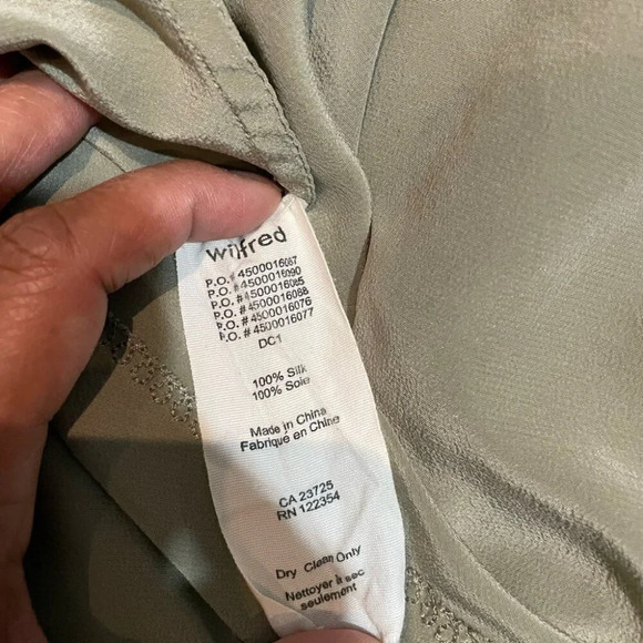 Aritzia Wilfred Silk Dress Green Size Medium - Picture 6 of 6